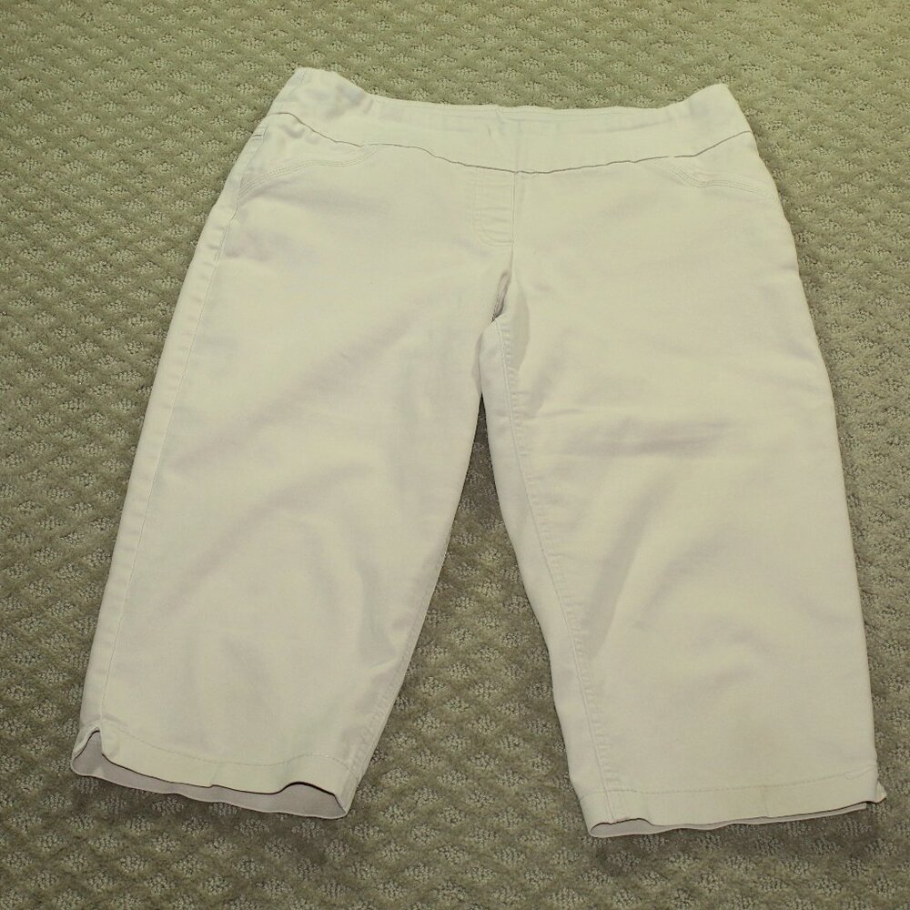 Westbound Capri Pants Women's 10P Cream Stretch Straight Leg Pull On